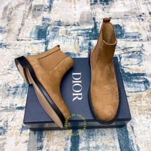 Giày hàng hiệu Dior Chelsea Boot da lộn màu nâu giá tốt - Ảnh 2