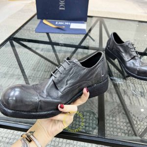 Giày tây hàng hiệu Dior nam màu ghi da mềm cao cấp - Ảnh 5
