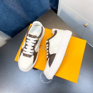 Giày nam Louis Vuitton sneaker màu trắng phối nâu cao cấp - Ảnh 4