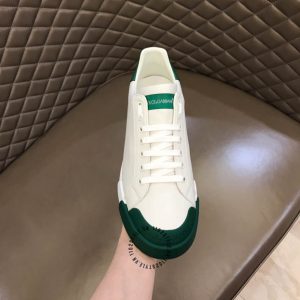 Sneaker Dolce & Gabbana unisex màu trắng gót xanh lá hàng hiệu - Ảnh 5