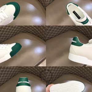 Sneaker Dolce & Gabbana unisex màu trắng gót xanh lá hàng hiệu - Ảnh 9