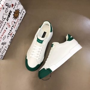 Sneaker Dolce & Gabbana unisex màu trắng gót xanh lá hàng hiệu - Ảnh 2