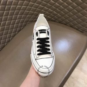 Giày Dolce & Gabbana sneaker trắng viền đen da thật cao cấp - Ảnh 5