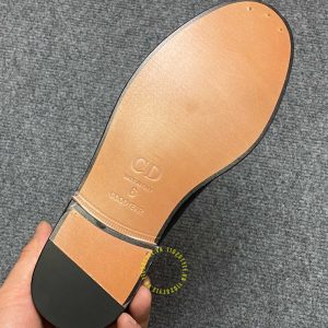Giày da cao cấp Loafer Dior nam màu đen trơn replica hàng hiệu - Ảnh 8