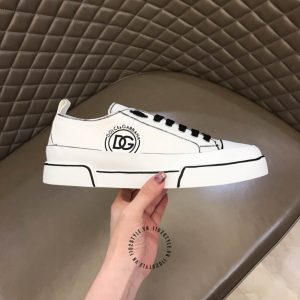 Giày Dolce & Gabbana sneaker trắng viền đen da thật cao cấp - Ảnh 8