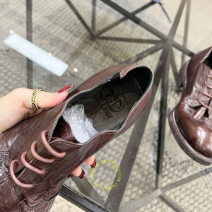 Giày da cao cấp Dior nam da mềm màu đỏ đô giá tốt nhất - Ảnh 7
