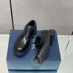 Giày da cao cấp Dior nam màu đen trơn giá ưu đãi - Ảnh 2