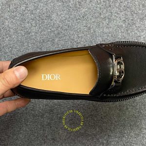 Giày da cao cấp Loafer Dior nam màu đen trơn replica hàng hiệu - Ảnh 6