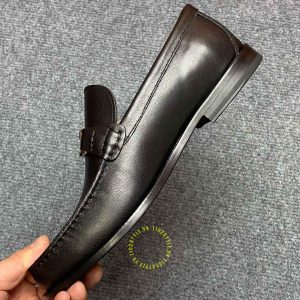 Giày da cao cấp Loafer Dior nam màu đen trơn replica hàng hiệu - Ảnh 5
