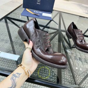 Giày da cao cấp Dior nam da mềm màu đỏ đô giá tốt nhất - Ảnh 4