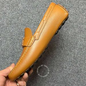 Giày nam Hermes màu nâu da bò logo chữ H siêu cấp - Ảnh 5