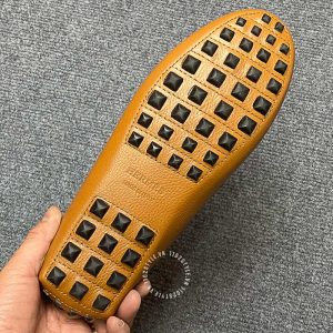 Giày nam Hermes màu nâu da bò logo chữ H siêu cấp - Ảnh 9