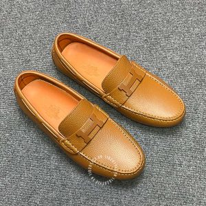 Giày nam Hermes màu nâu da bò logo chữ H siêu cấp - Ảnh 2