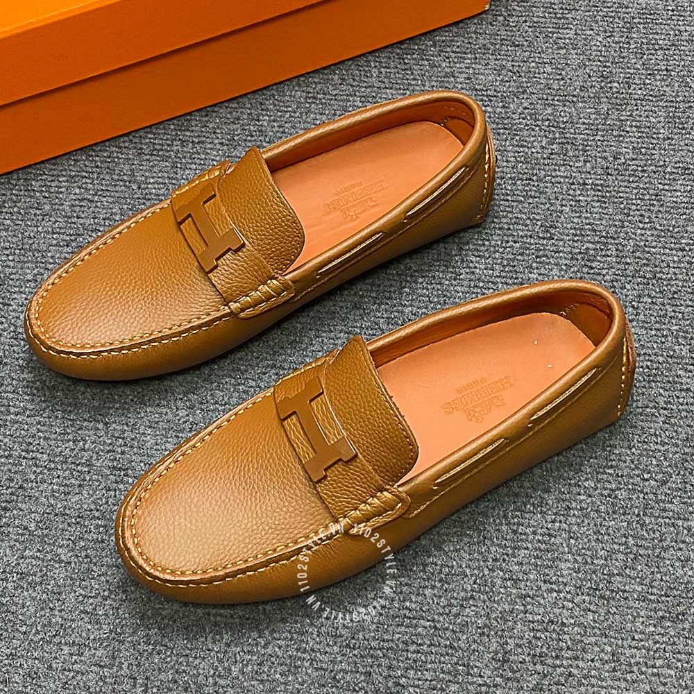 Kiểu dáng và thiết kế đẳng cấp của Giày lười nam Hermes màu nâu