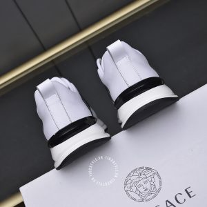 Giày da hàng hiệu Versace màu trắng phối đen logo cao cấp - Ảnh 8