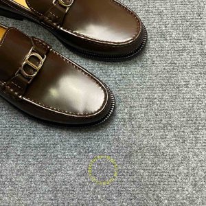Giày da hàng hiệu Loafer Dior nam màu nâu trơn replica cao cấp - Hình ảnh 3
