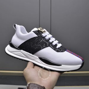 Giày da hàng hiệu Versace màu trắng phối đen logo cao cấp - Ảnh 5
