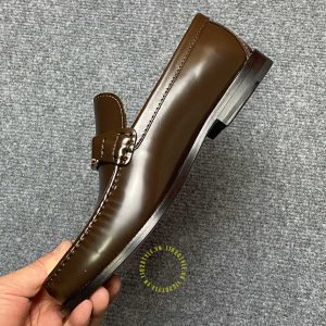 Giày da hàng hiệu Loafer Dior nam màu nâu trơn replica cao cấp - Hình ảnh 6