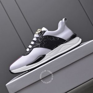 Giày da hàng hiệu Versace màu trắng phối đen logo cao cấp - Ảnh 6
