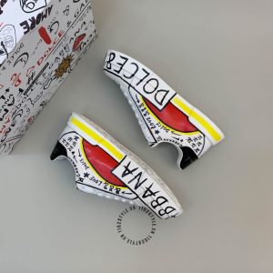 Giày thể thao D&G da thật hoạ tiết nhiều màu nổi bật hàng hiệu - Ảnh 4