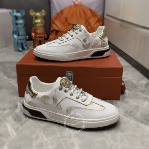 Giày da nam Versace thể thao màu trắng họa tiết cao cấp - Ảnh 3