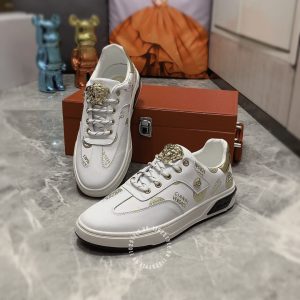 Giày da nam Versace thể thao màu trắng họa tiết cao cấp - Ảnh 2