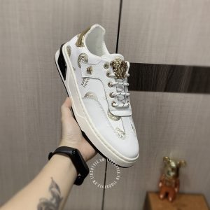 Giày da nam Versace thể thao màu trắng họa tiết cao cấp - Ảnh 6