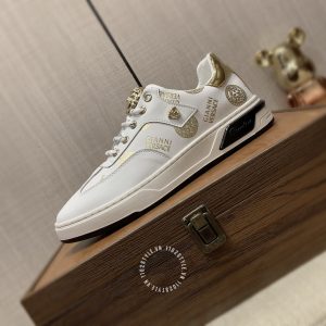 Giày da nam Versace thể thao màu trắng họa tiết cao cấp - Ảnh 7