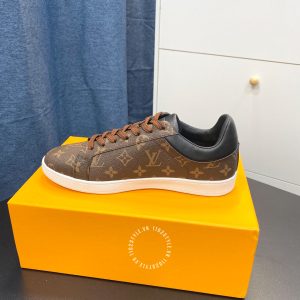 Giày da nam LV Sneakers thể thao màu nâu họa tiết cao cấp - Ảnh 6