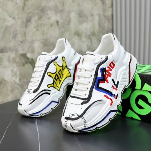 Giày da nam D&G màu trắng phối hoạ tiết nhiều màu cao cấp - Ảnh 6