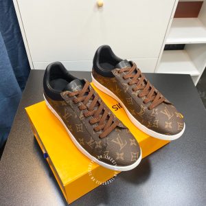 Giày da nam LV Sneakers thể thao màu nâu họa tiết cao cấp - Ảnh 2