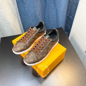Giày da nam LV Sneakers thể thao màu nâu họa tiết cao cấp - Ảnh 3