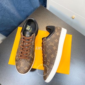 Giày da nam LV Sneakers thể thao màu nâu họa tiết cao cấp - Ảnh 4