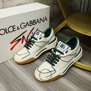 Giày Dolce & Gabbana màu trắng da thật phối xanh lá hàng hiệu - Ảnh 3