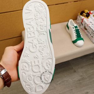 Sneaker D&G màu trắng phối xanh lá da thật hàng hiệu - Ảnh 9