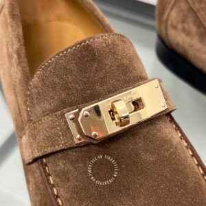 Giày lười Hermes nam da lộn logo cao cấp hàng hiệu giá ưu đãi - Ảnh 7