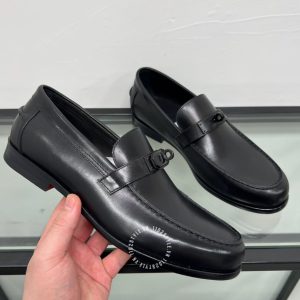 Giày Loafer Hermes nam da xịn logo đen cao cấp - Hình ảnh 4