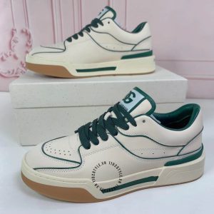 Sneaker Dolce & Gabbana da xịn màu be viền xanh lá nổi bật - Ảnh 5