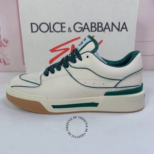 Sneaker Dolce & Gabbana da xịn màu be viền xanh lá nổi bật - Ảnh 7