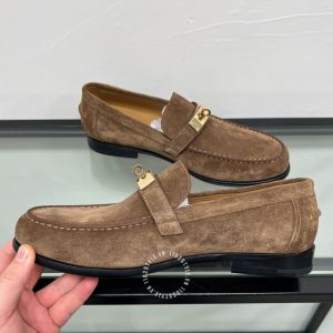 Giày lười Hermes nam da lộn logo cao cấp hàng hiệu giá ưu đãi - Ảnh 6