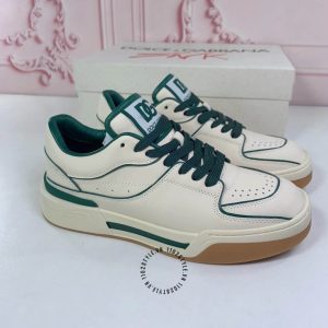 Sneaker Dolce & Gabbana da xịn màu be viền xanh lá nổi bật - Ảnh 4