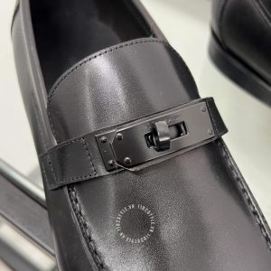 Giày Loafer Hermes nam da xịn logo đen cao cấp - Hình ảnh 7