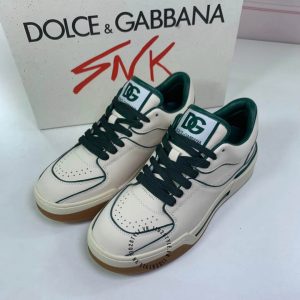 Sneaker Dolce & Gabbana da xịn màu be viền xanh lá nổi bật - Ảnh 2