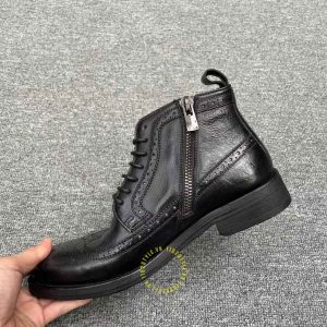 Giày Boot hàng hiệu Dior màu đen phối họa tiết cao cấp nhất - Ảnh 7