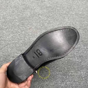 Giày Boot hàng hiệu Dior màu đen phối họa tiết cao cấp nhất - Ảnh 9