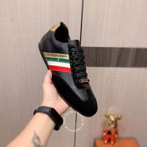 Giày sneaker D&G màu đen phối kẻ sọc hàng hiệu xách tay - Ảnh 7