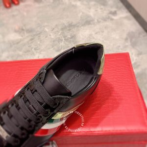 Giày sneaker D&G màu đen phối kẻ sọc hàng hiệu xách tay - Ảnh 4