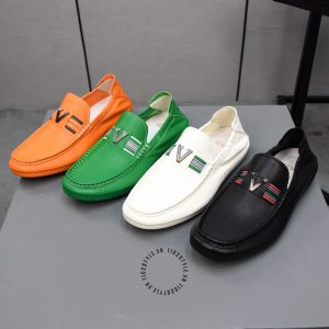 Giày Moca Versace nam hàng hiệu xách tay da mềm màu trắng - Ảnh 9
