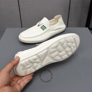 Giày Moca Versace nam hàng hiệu xách tay da mềm màu trắng - Ảnh 7