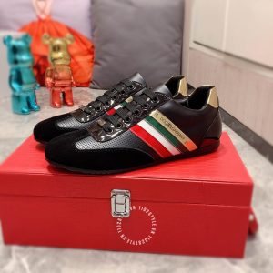 Giày sneaker D&G màu đen phối kẻ sọc hàng hiệu xách tay - Ảnh 2